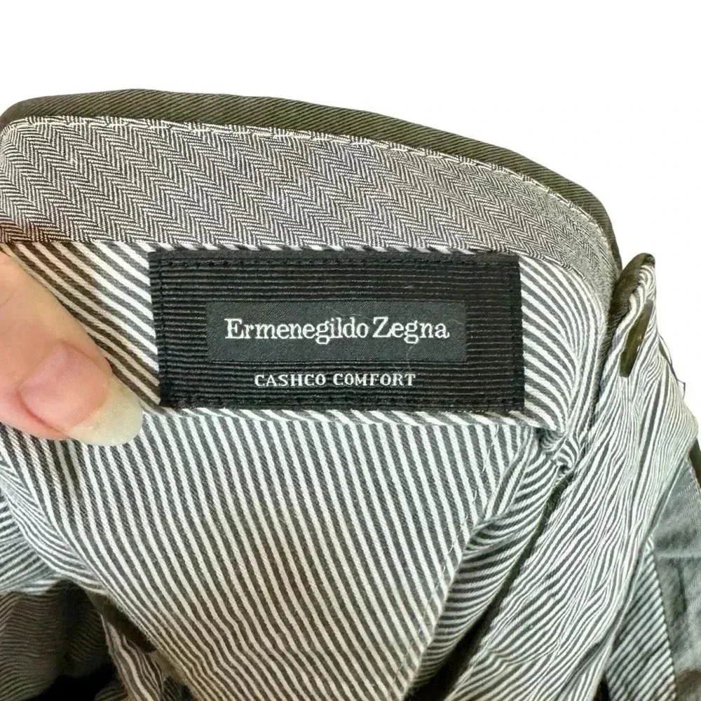 Ermenegildo Zegna Cotton Cashmere Cashco Comfort Slim Fit Chinos Trousers Sz6-54